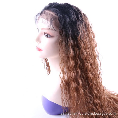 quality synthetic wig premium fiber synthetic lace front wig vendor ombre color natural wave long wig